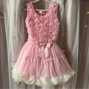 Popatu Pink Rosette Tulle Dress